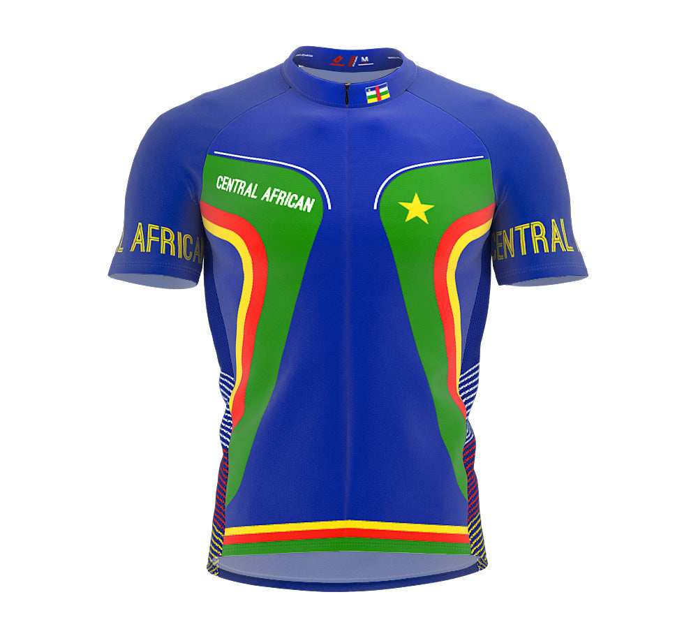 Central African Republic  Full Zipper Bike Short Sleeve Cycling Jersey