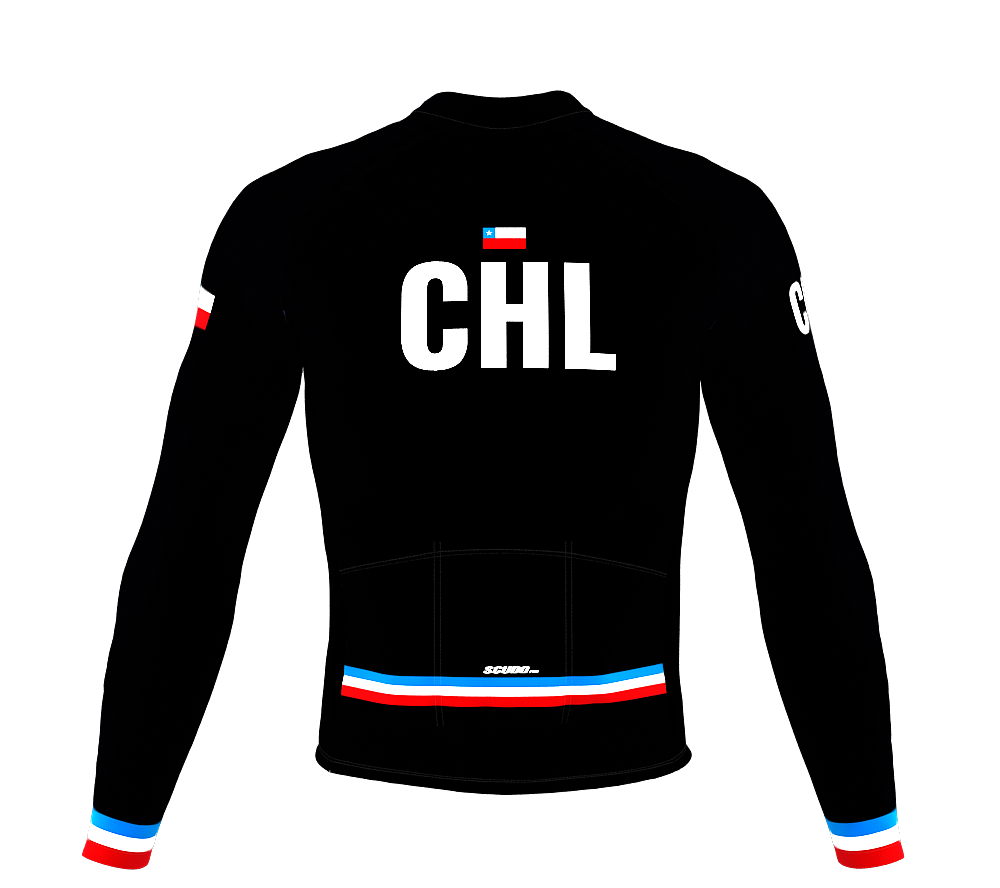 ScudoPro Pro Thermal Long Sleeve Cycling Jersey Country CODE Chile Black | Men and Women