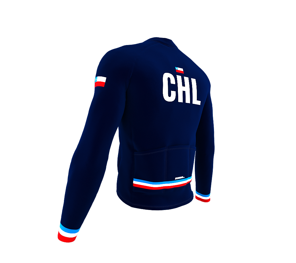 ScudoPro Pro Thermal Long Sleeve Cycling Jersey Country CODE Chile Blue | Men and Women
