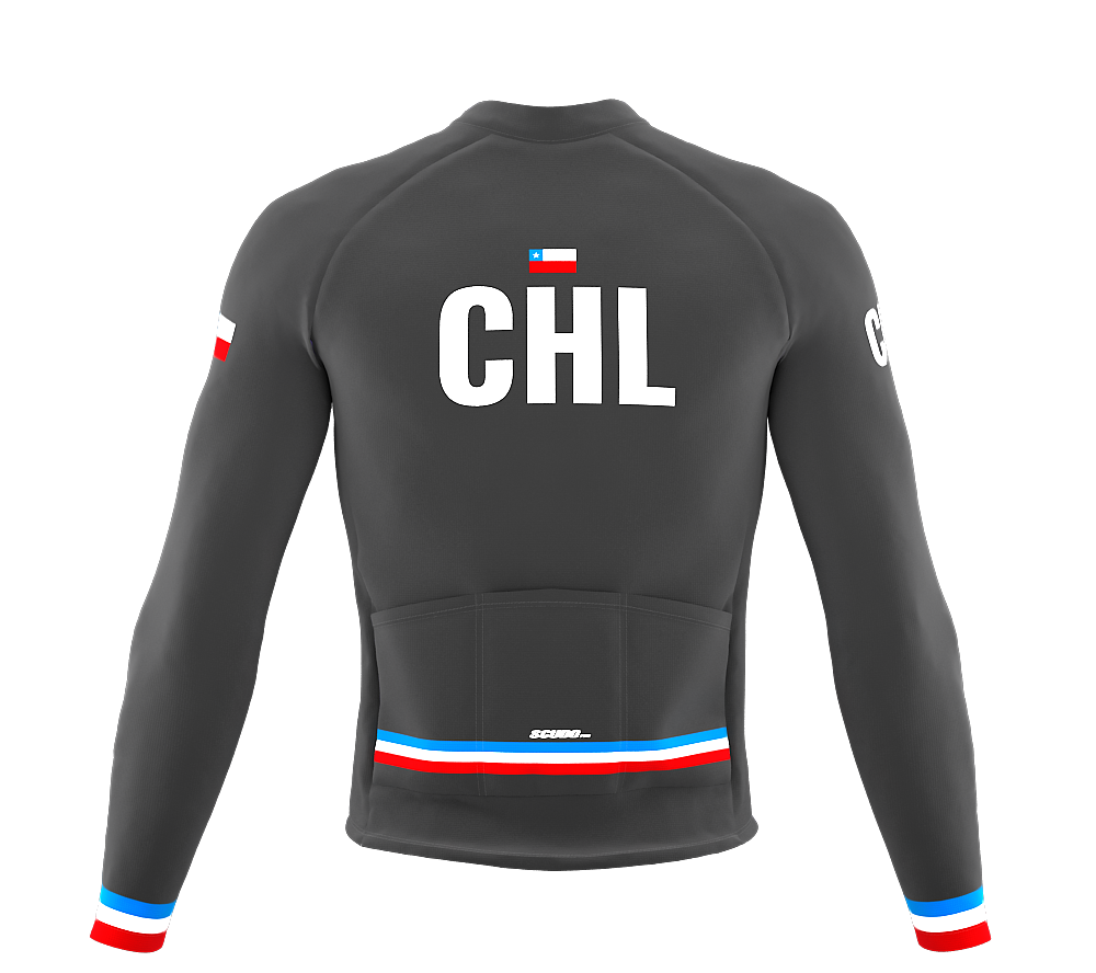 ScudoPro Pro Thermal Long Sleeve Cycling Jersey Country CODE Chile Gray | Men and Women