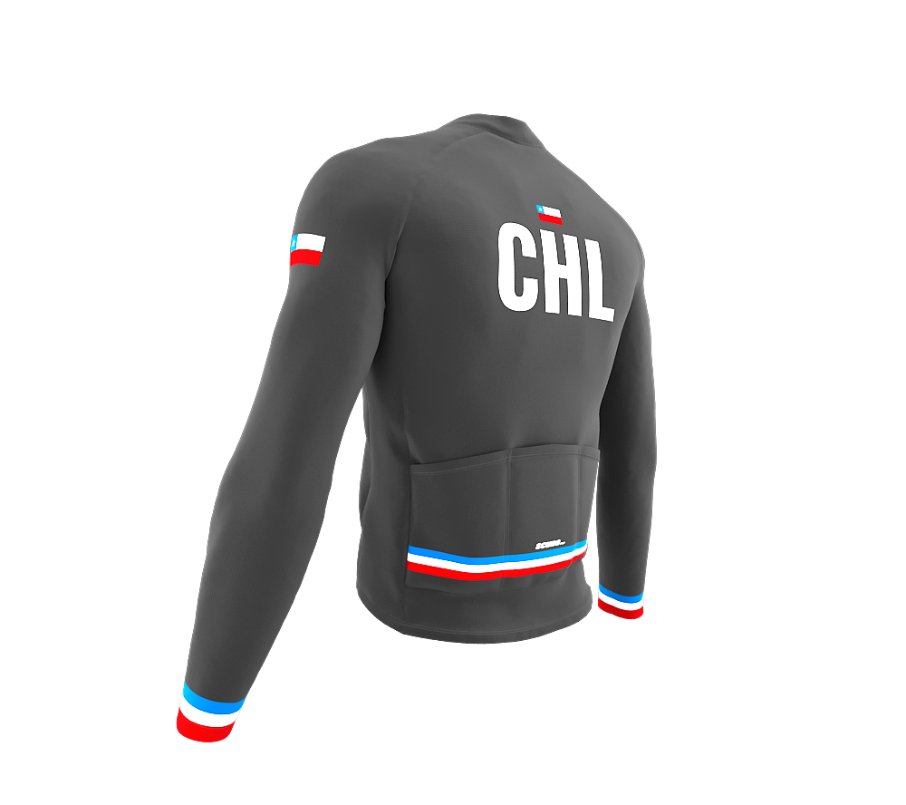 ScudoPro Pro Thermal Long Sleeve Cycling Jersey Country CODE Chile Gray | Men and Women