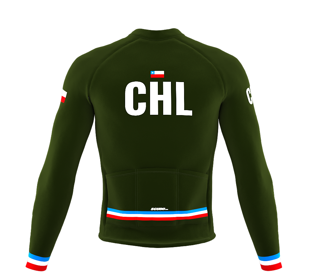 ScudoPro Pro Thermal Long Sleeve Cycling Jersey Country CODE Chile Green | Men and Women
