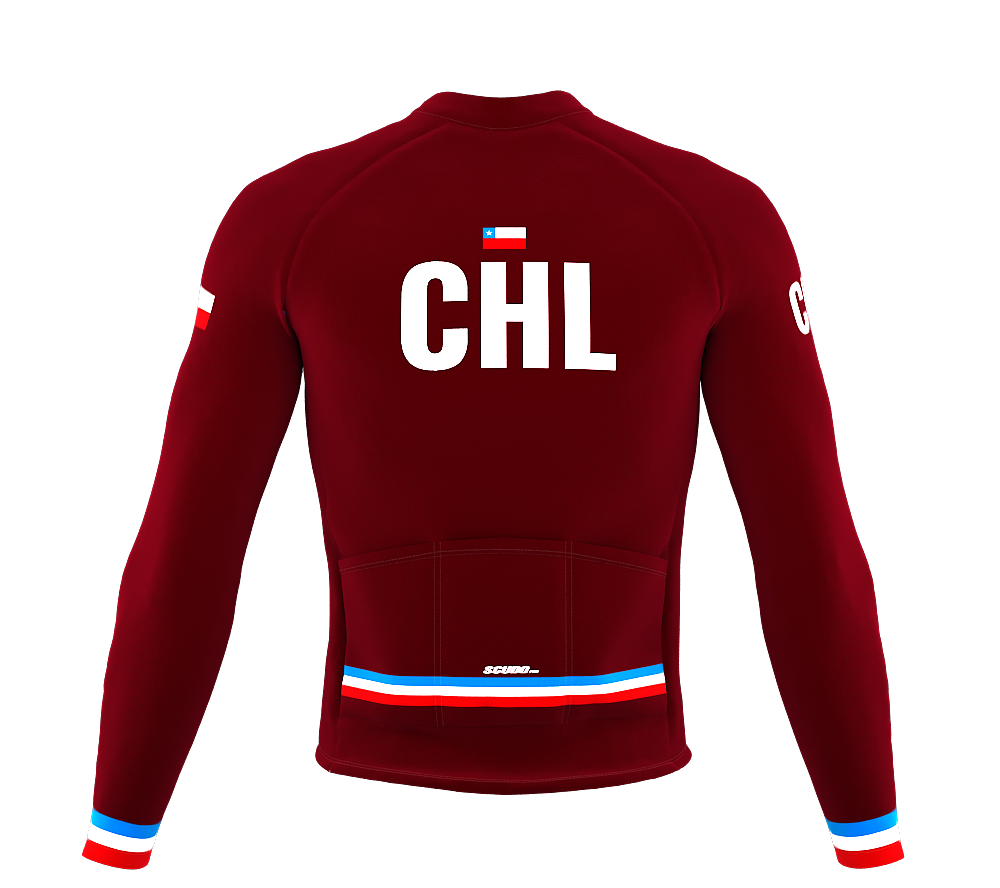 ScudoPro Pro Thermal Long Sleeve Cycling Jersey Country CODE Chile Vine | Men and Women