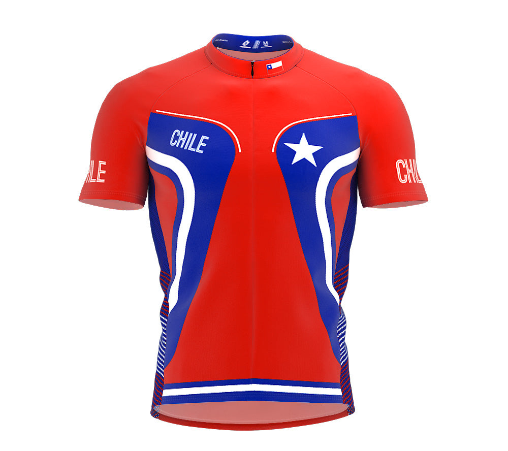 Chile  Full Zipper Bike Short Sleeve Cycling Jersey
