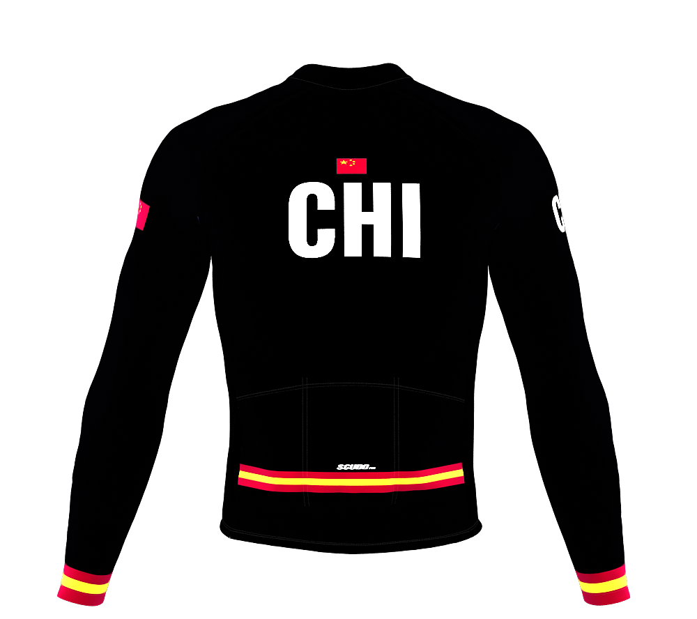 ScudoPro Pro Thermal Long Sleeve Cycling Jersey Country CODE China Black | Men and Women