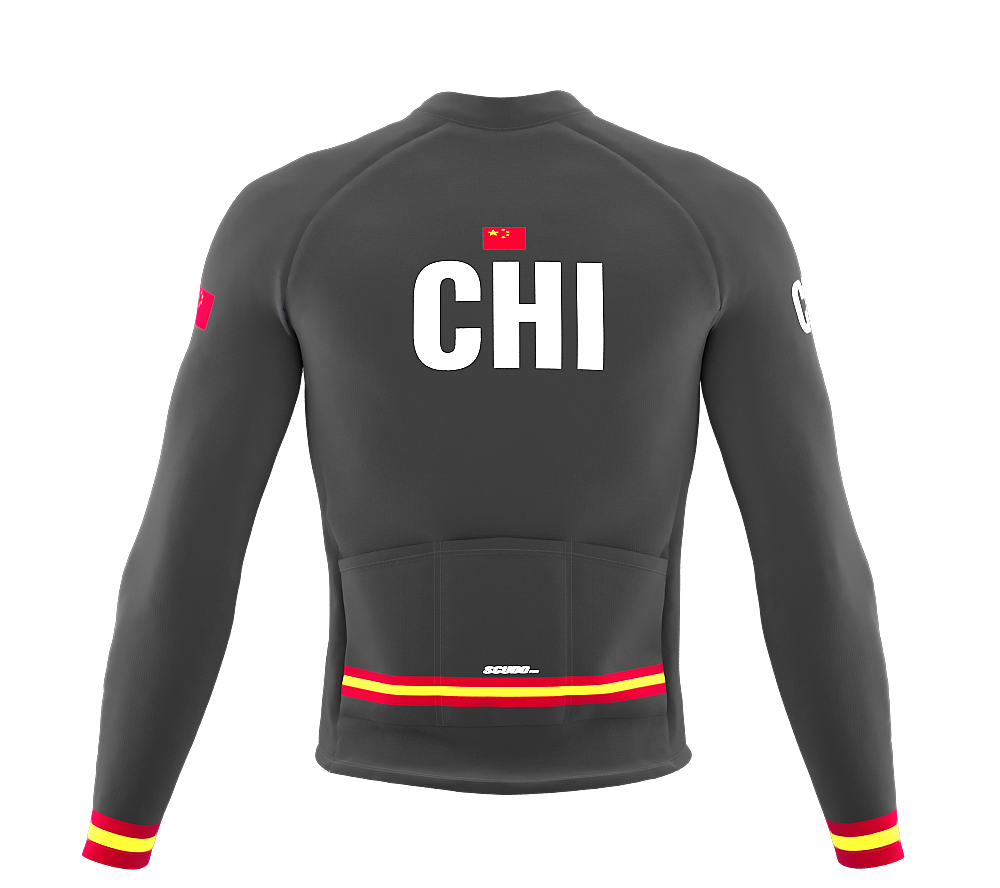 ScudoPro Pro Thermal Long Sleeve Cycling Jersey Country CODE China Gray | Men and Women