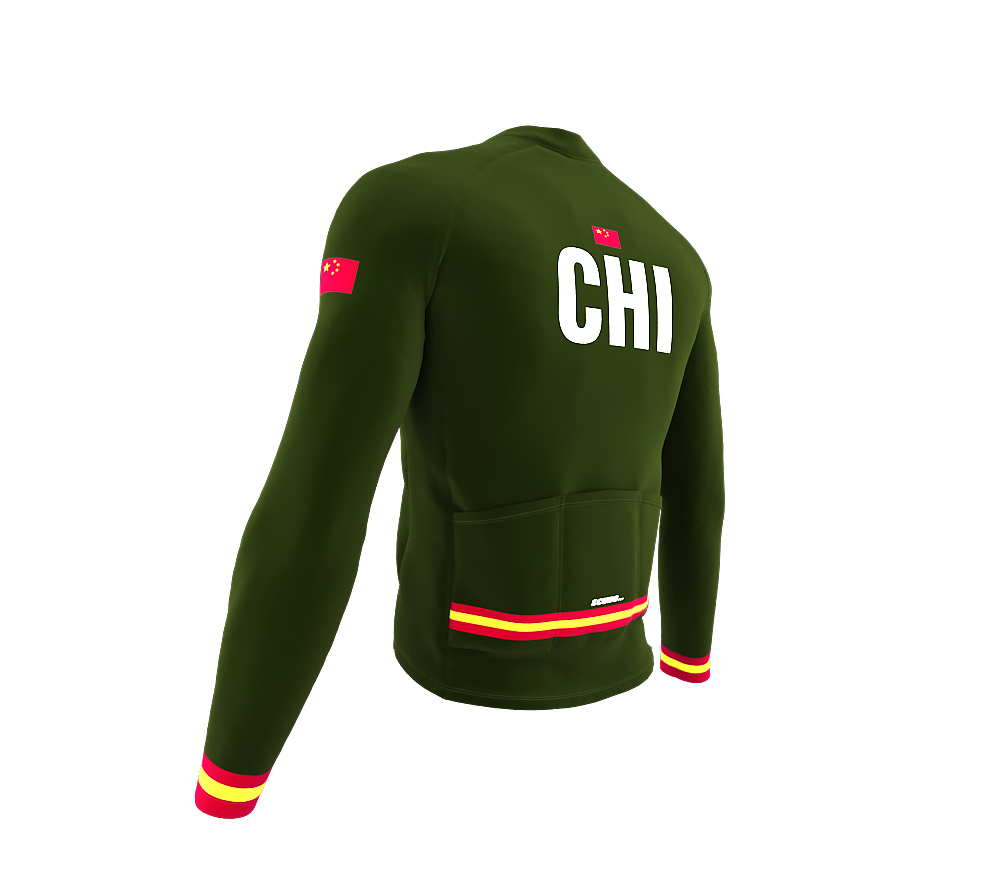 ScudoPro Pro Thermal Long Sleeve Cycling Jersey Country CODE China Green | Men and Women