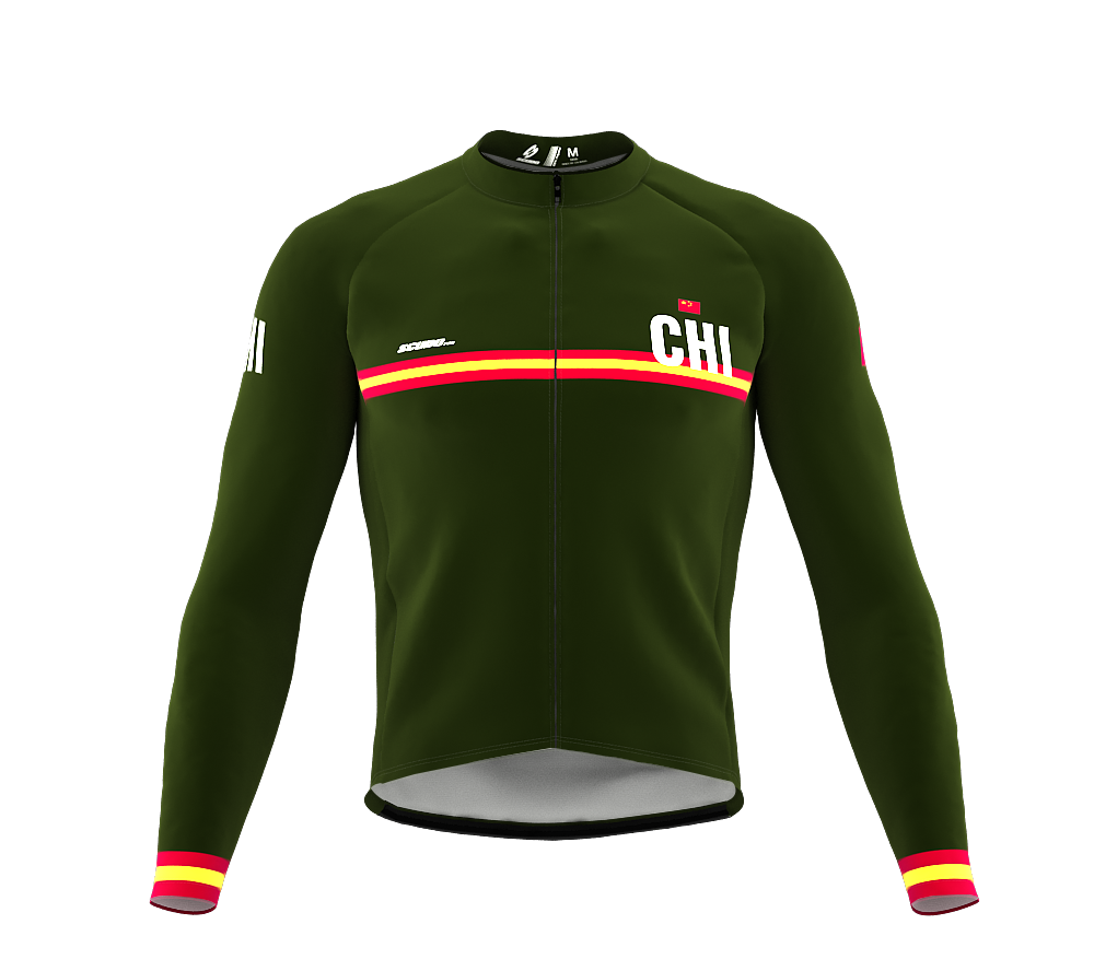 ScudoPro Pro Thermal Long Sleeve Cycling Jersey Country CODE China Green | Men and Women