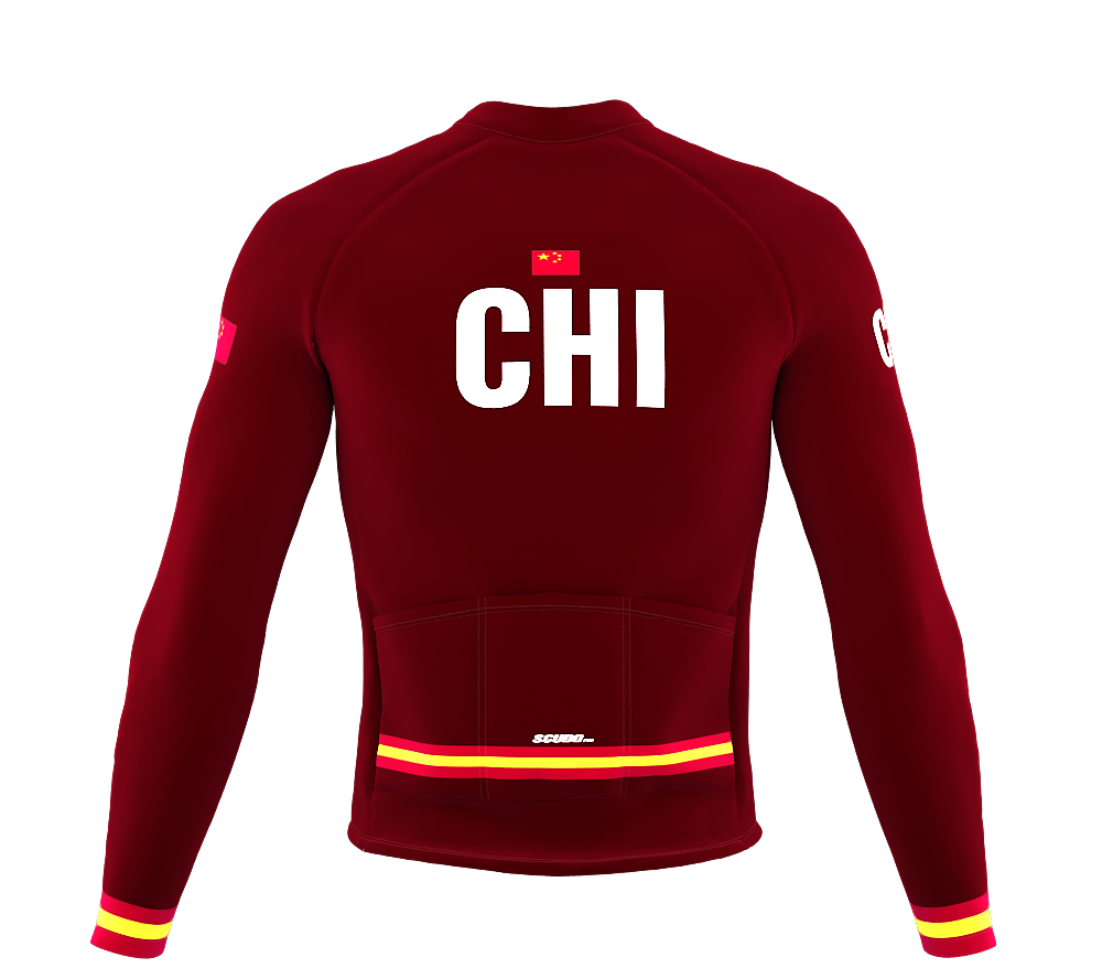 ScudoPro Pro Thermal Long Sleeve Cycling Jersey Country CODE China Vine | Men and Women