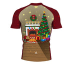 Christmas Fireplace Short Sleeve Cycling Jersey for Men and Women