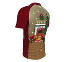 Christmas Fireplace Short Sleeve Cycling Jersey for Men and Women