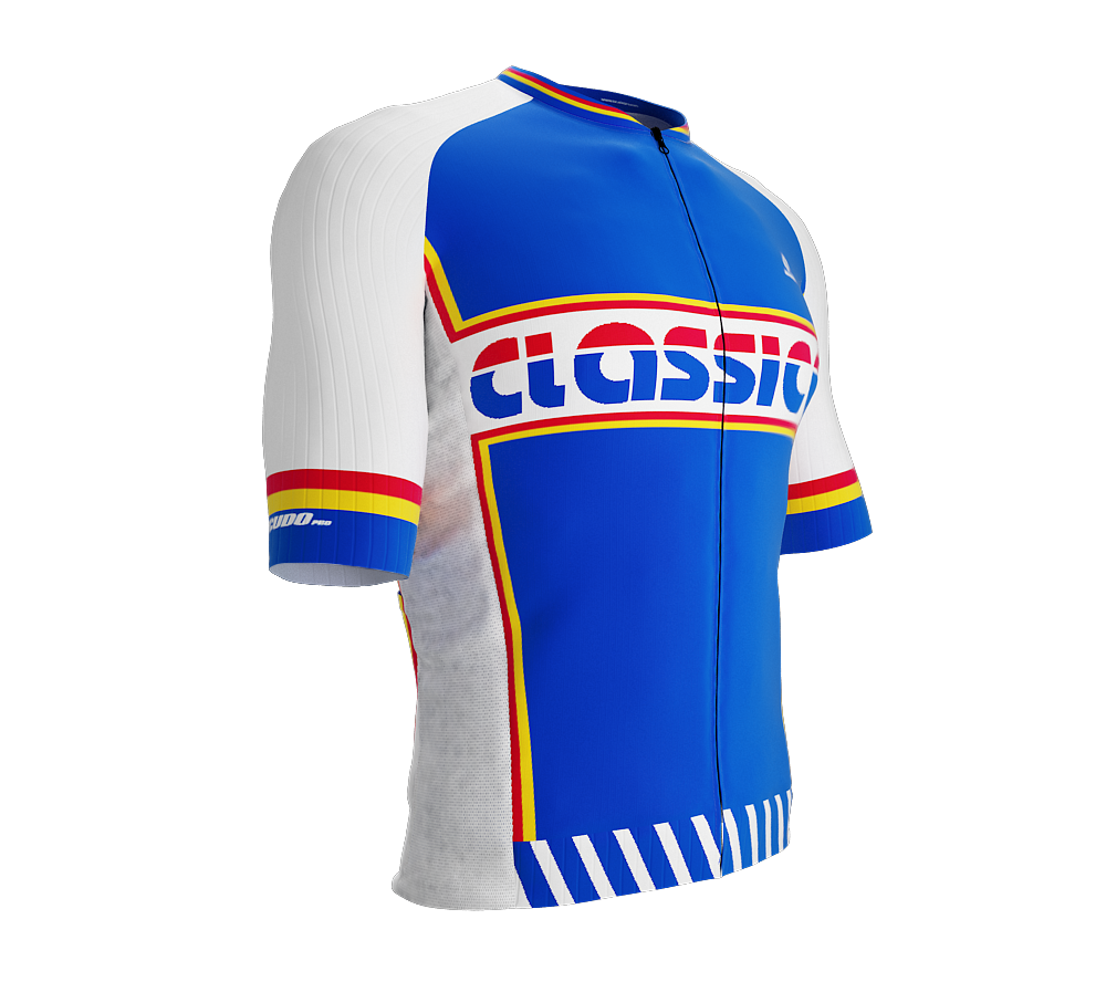 ScudoPro Elite Fit Short Sleeve Cycling Jersey Retro Classical Blue |  Men and Women