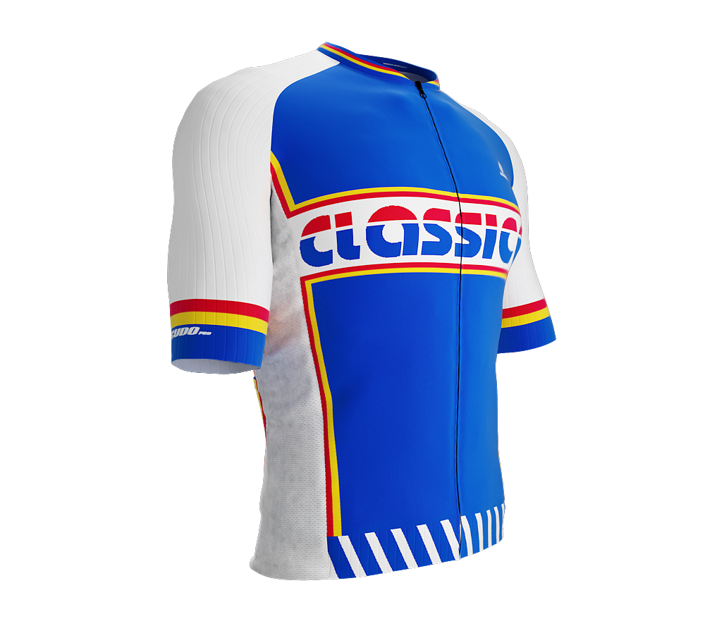 ScudoPro Pro-Elite Short Sleeve Cycling Jersey Retro Classical Blue |  Men and Women