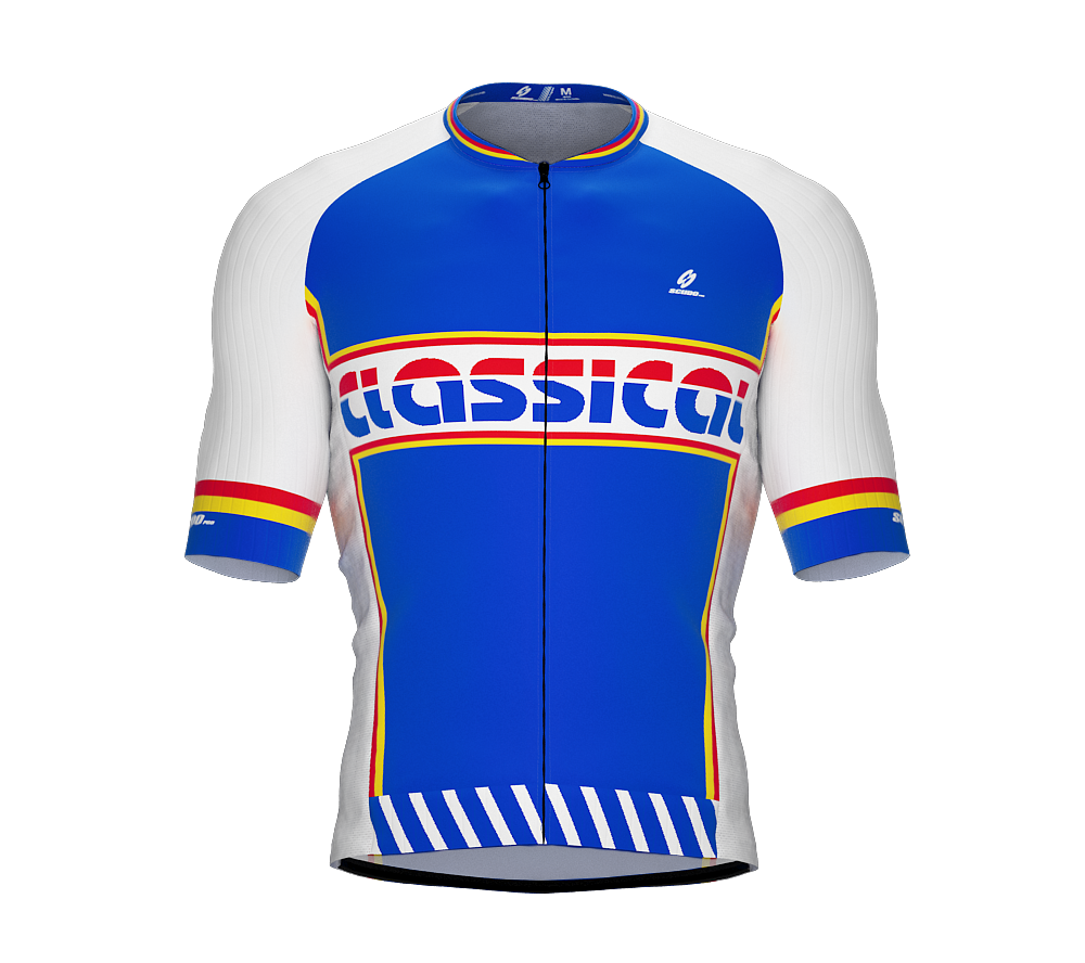 ScudoPro Elite Fit Short Sleeve Cycling Jersey Retro Classical Blue |  Men and Women