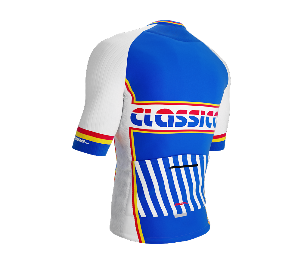 ScudoPro Elite Fit Short Sleeve Cycling Jersey Retro Classical Blue |  Men and Women
