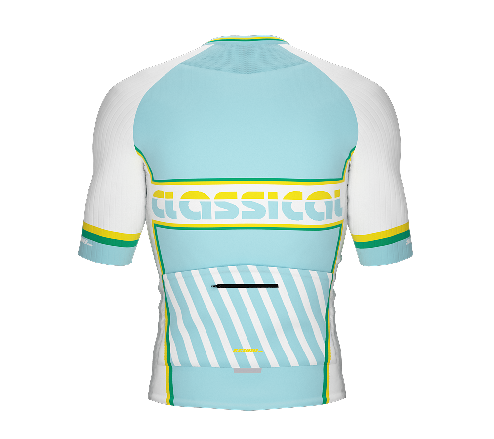 ScudoPro Elite Fit Short Sleeve Cycling Jersey Retro Classical Aqua |  Men and Women