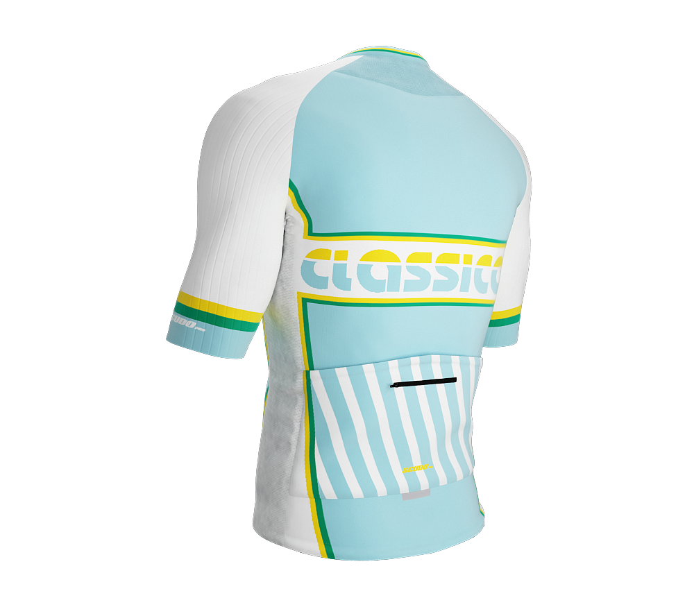 ScudoPro Elite Fit Short Sleeve Cycling Jersey Retro Classical Aqua |  Men and Women