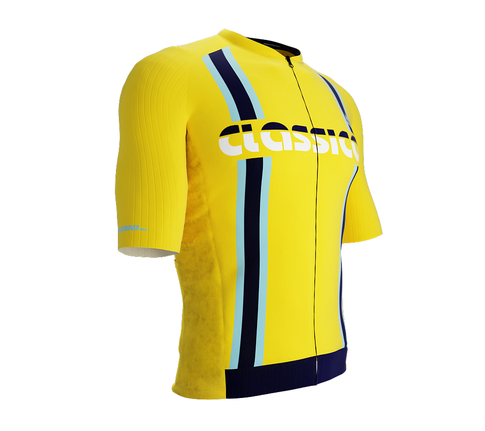ScudoPro Elite Fit Short Sleeve Cycling Jersey Retro Classical Yellow |  Men and Women