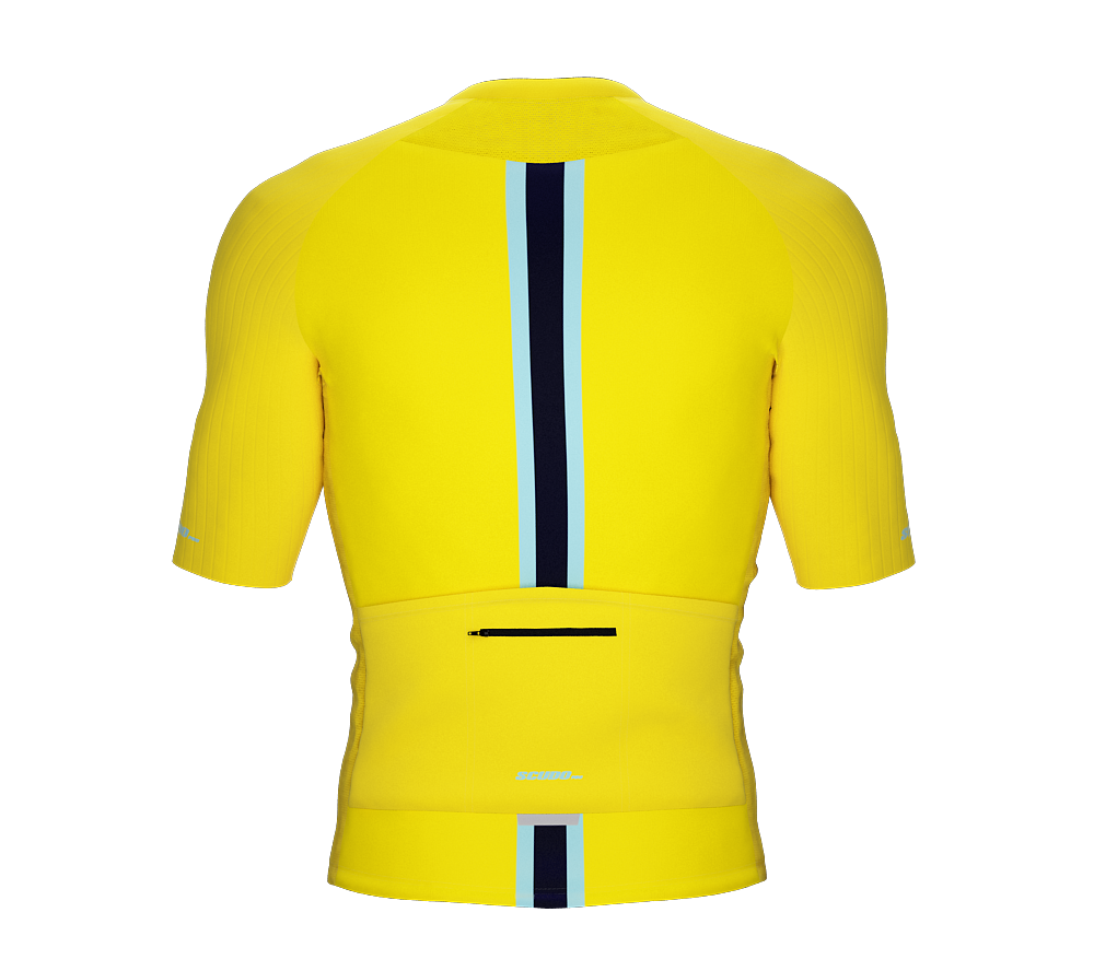 ScudoPro Elite Fit Short Sleeve Cycling Jersey Retro Classical Yellow |  Men and Women