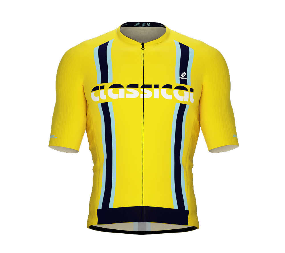 ScudoPro Elite Fit Short Sleeve Cycling Jersey Retro Classical Yellow |  Men and Women