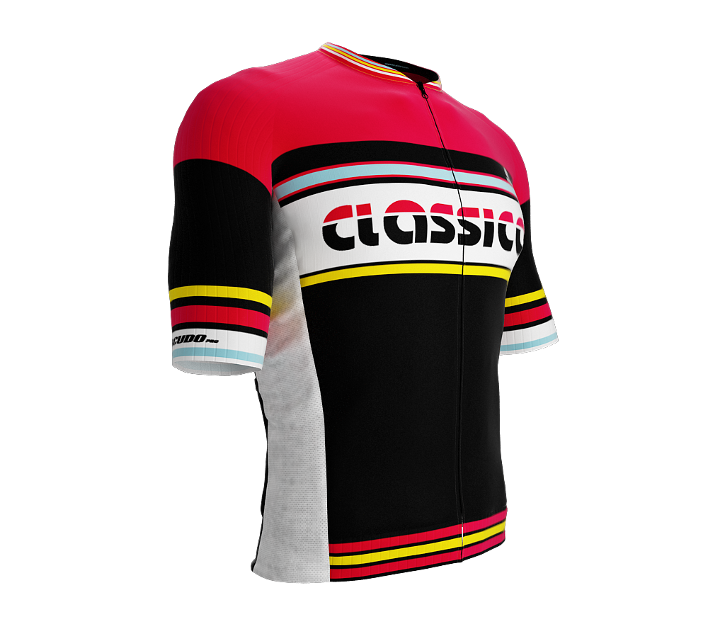 ScudoPro Elite Fit Short Sleeve Cycling Jersey Retro Classical Red |  Men and Women