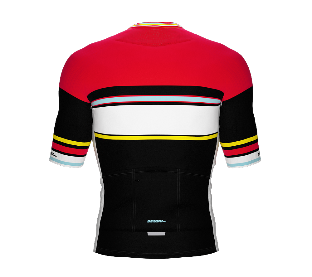 ScudoPro Elite Fit Short Sleeve Cycling Jersey Retro Classical Red |  Men and Women