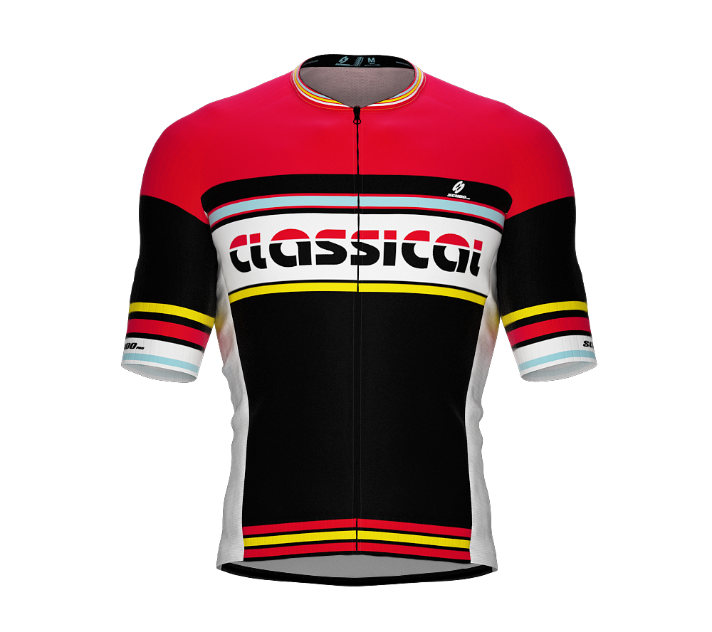ScudoPro Elite Fit Short Sleeve Cycling Jersey Retro Classical Red |  Men and Women