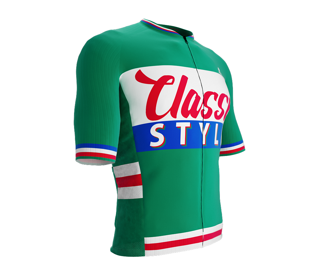 ScudoPro Elite Fit Short Sleeve Cycling Jersey Retro Classic Style Green |  Men and Women