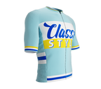 ScudoPro Elite Fit Short Sleeve Cycling Jersey Retro Classic Style Aqua |  Men and Women