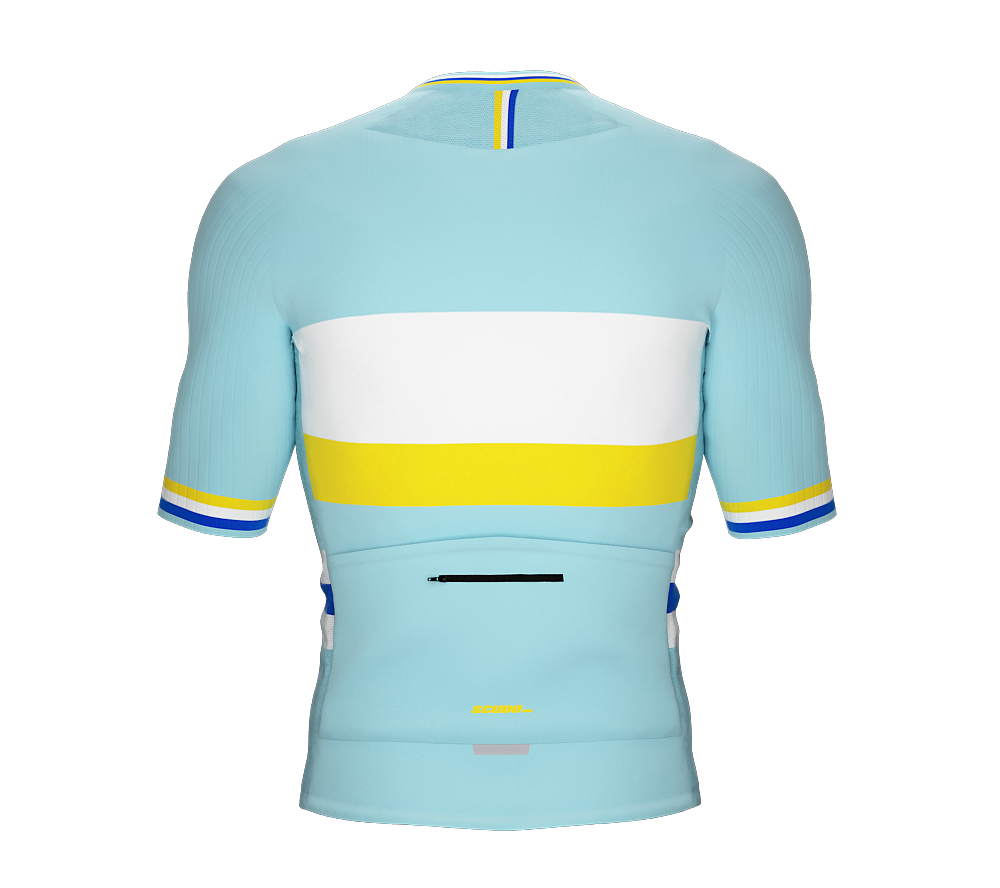 ScudoPro Elite Fit Short Sleeve Cycling Jersey Retro Classic Style Aqua |  Men and Women