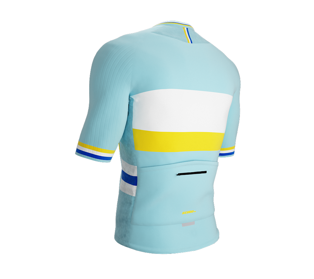 ScudoPro Elite Fit Short Sleeve Cycling Jersey Retro Classic Style Aqua |  Men and Women