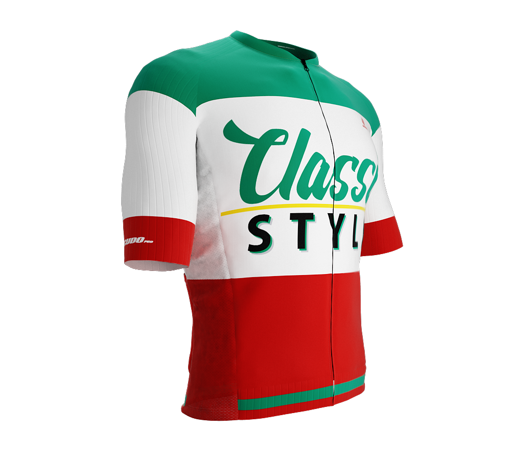 ScudoPro Elite Fit Short Sleeve Cycling Jersey Retro Classic Style Green |  Men and Women