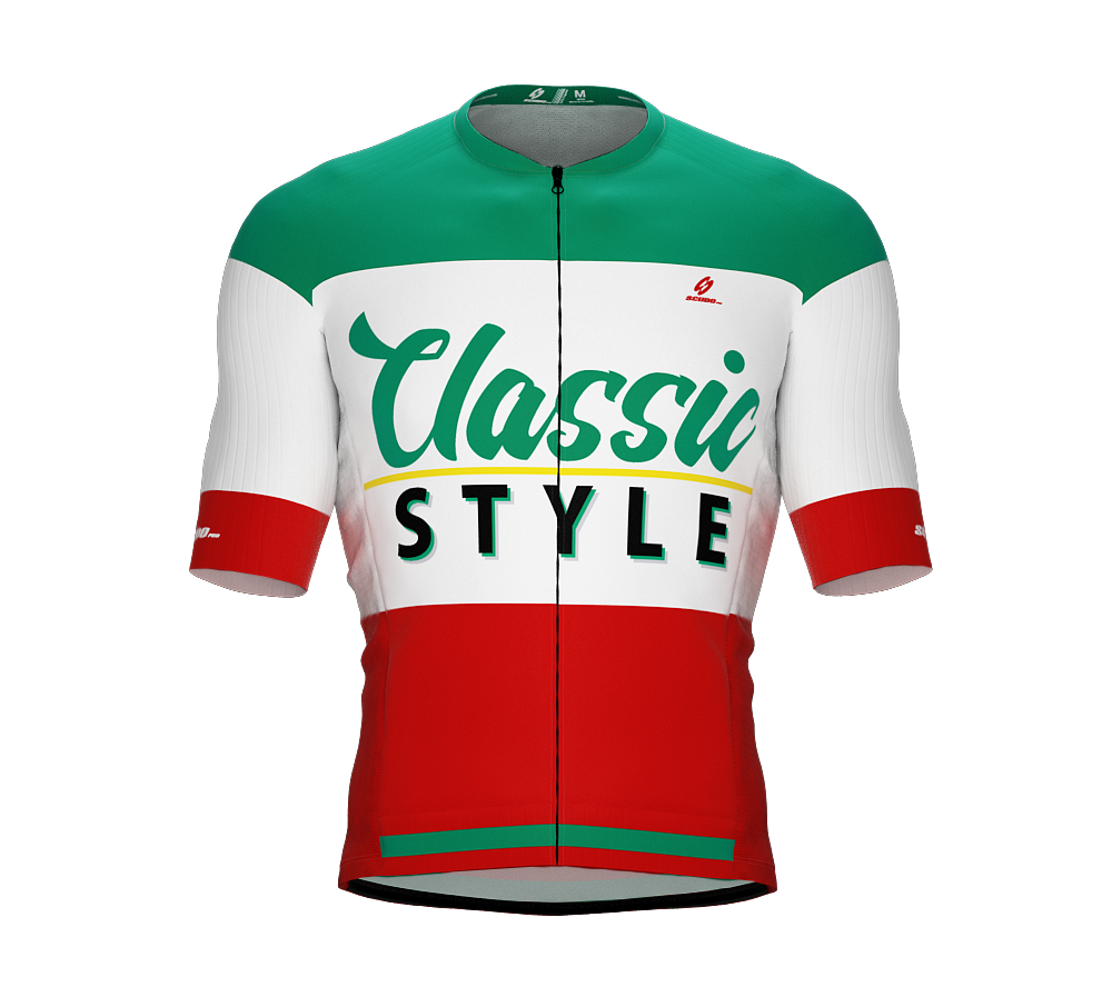 ScudoPro Elite Fit Short Sleeve Cycling Jersey Retro Classic Style Green |  Men and Women