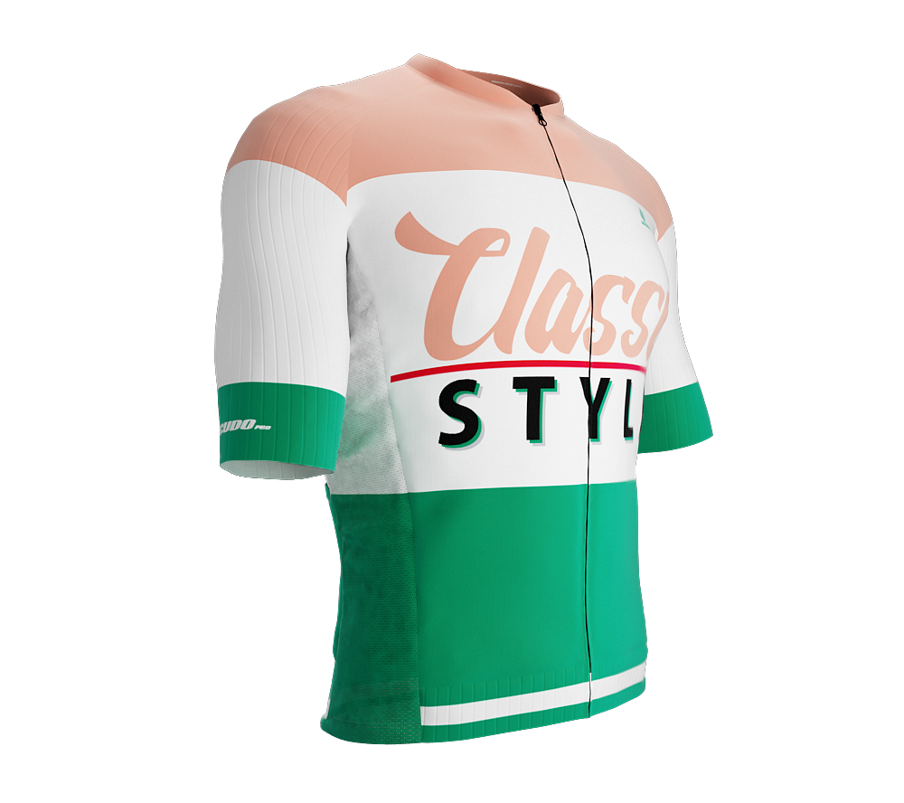 ScudoPro Elite Fit Short Sleeve Cycling Jersey Retro Classic Style Pink|  Men and Women