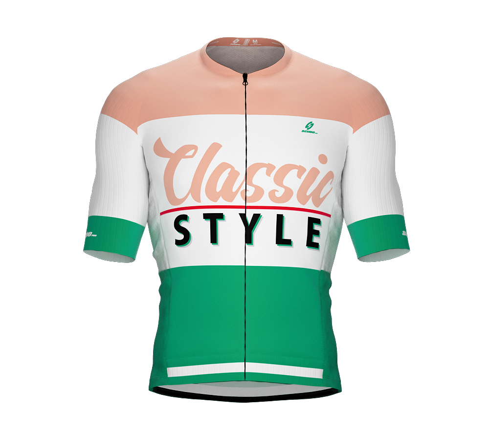 ScudoPro Elite Fit Short Sleeve Cycling Jersey Retro Classic Style Pink|  Men and Women