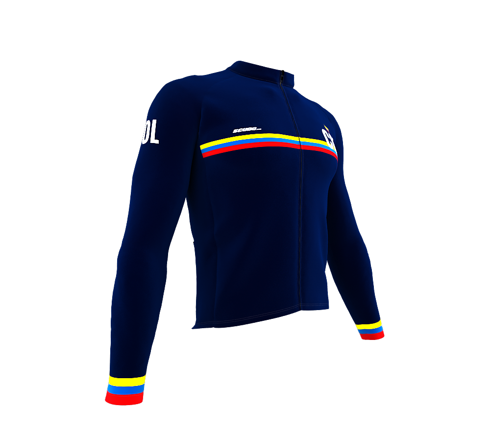 ScudoPro Pro Thermal Long Sleeve Cycling Jersey Country CODE Colombia Blue | Men and Women