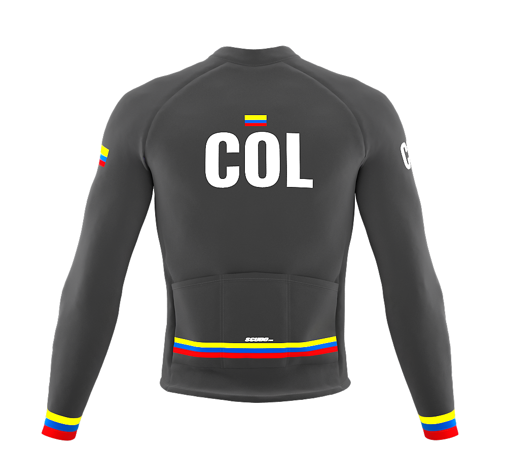 ScudoPro Pro Thermal Long Sleeve Cycling Jersey Country CODE Colombia Gray | Men and Women