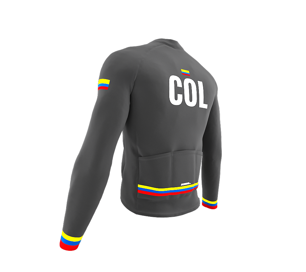 ScudoPro Pro Thermal Long Sleeve Cycling Jersey Country CODE Colombia Gray | Men and Women
