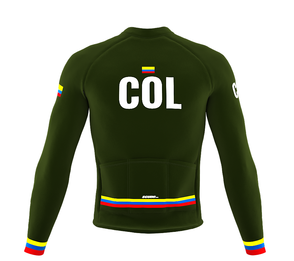 ScudoPro Pro Thermal Long Sleeve Cycling Jersey Country CODE Colombia Green | Men and Women