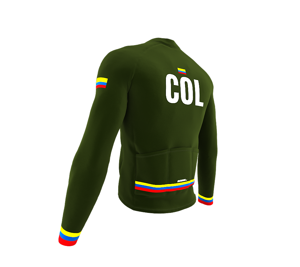 ScudoPro Pro Thermal Long Sleeve Cycling Jersey Country CODE Colombia Green | Men and Women