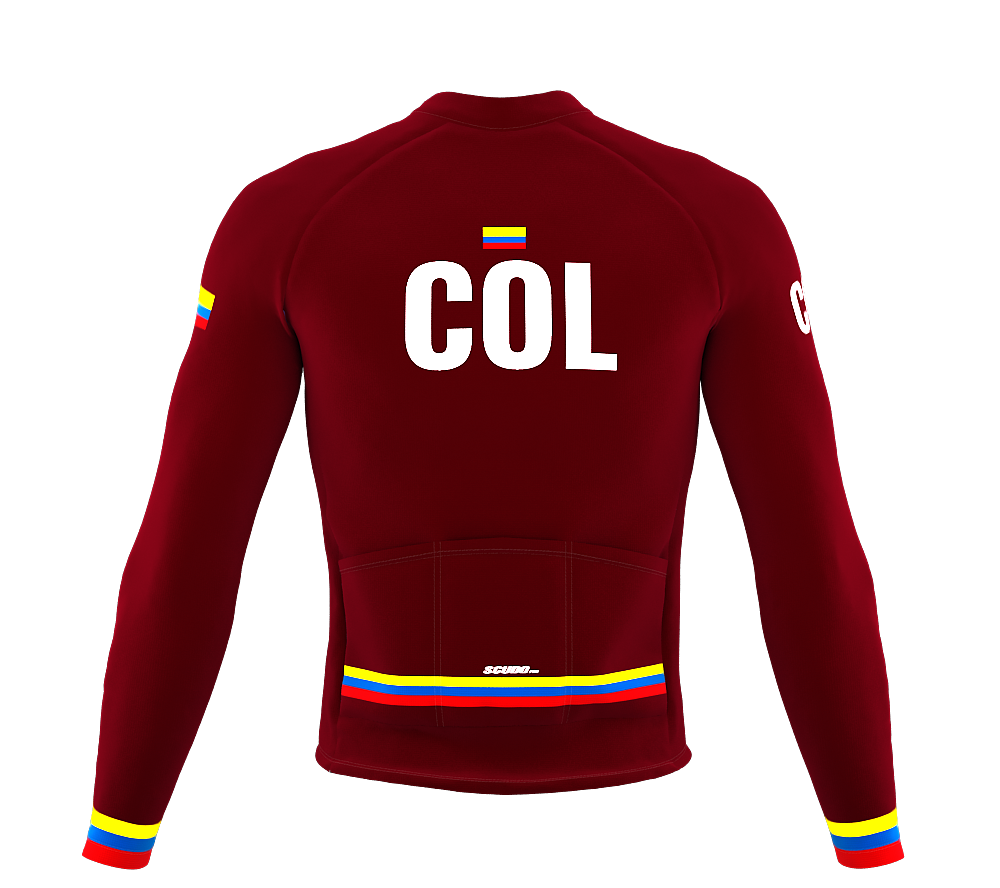 ScudoPro Pro Thermal Long Sleeve Cycling Jersey Country CODE Colombia Vine | Men and Women