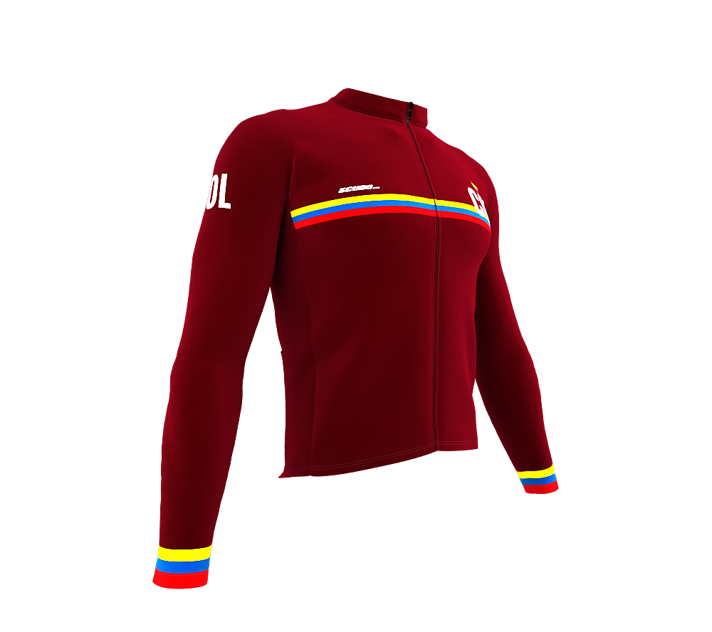 ScudoPro Pro Thermal Long Sleeve Cycling Jersey Country CODE Colombia Vine | Men and Women