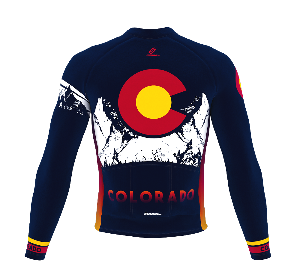 ScudoPro Pro Thermal Long Sleeve Cycling Jersey Colorado USA state Icon landmark identity  | Men and Women
