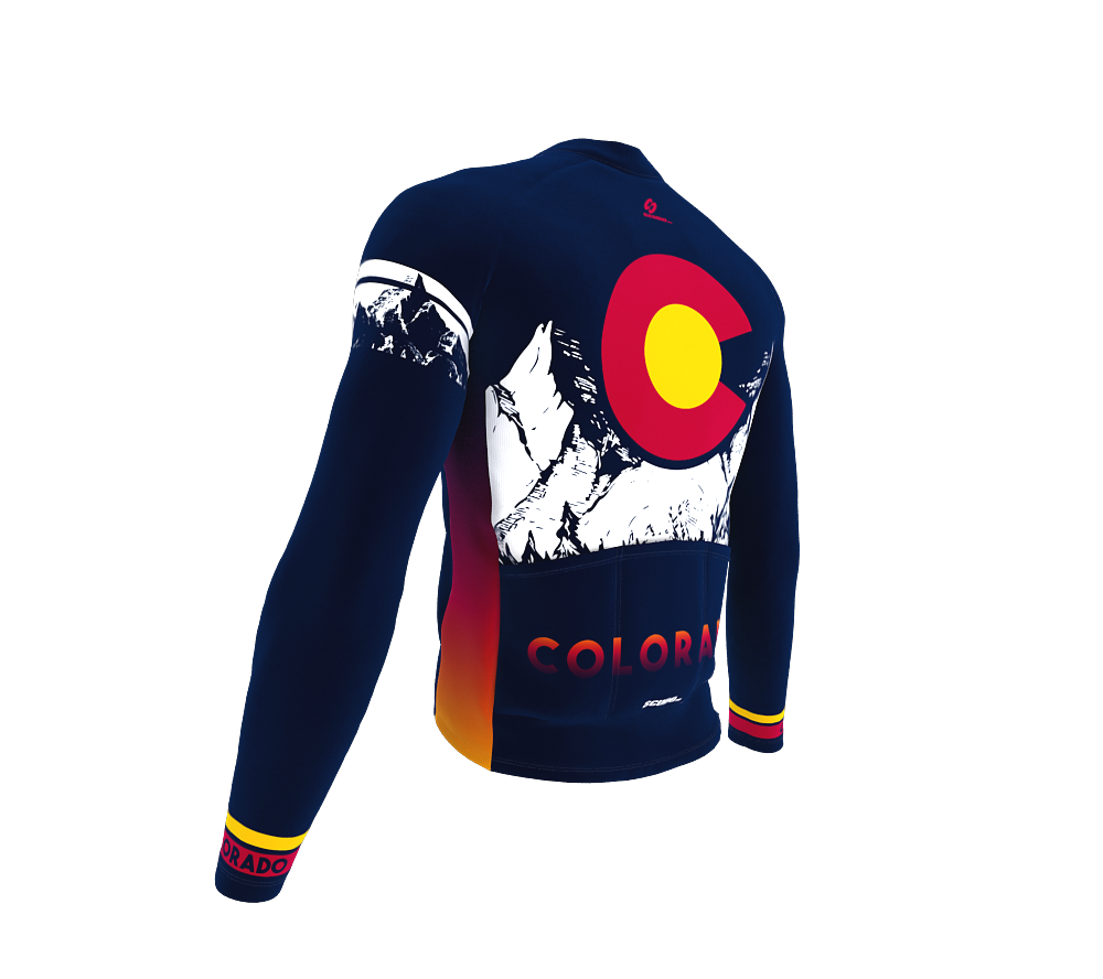 ScudoPro Pro Thermal Long Sleeve Cycling Jersey Colorado USA state Icon landmark identity  | Men and Women
