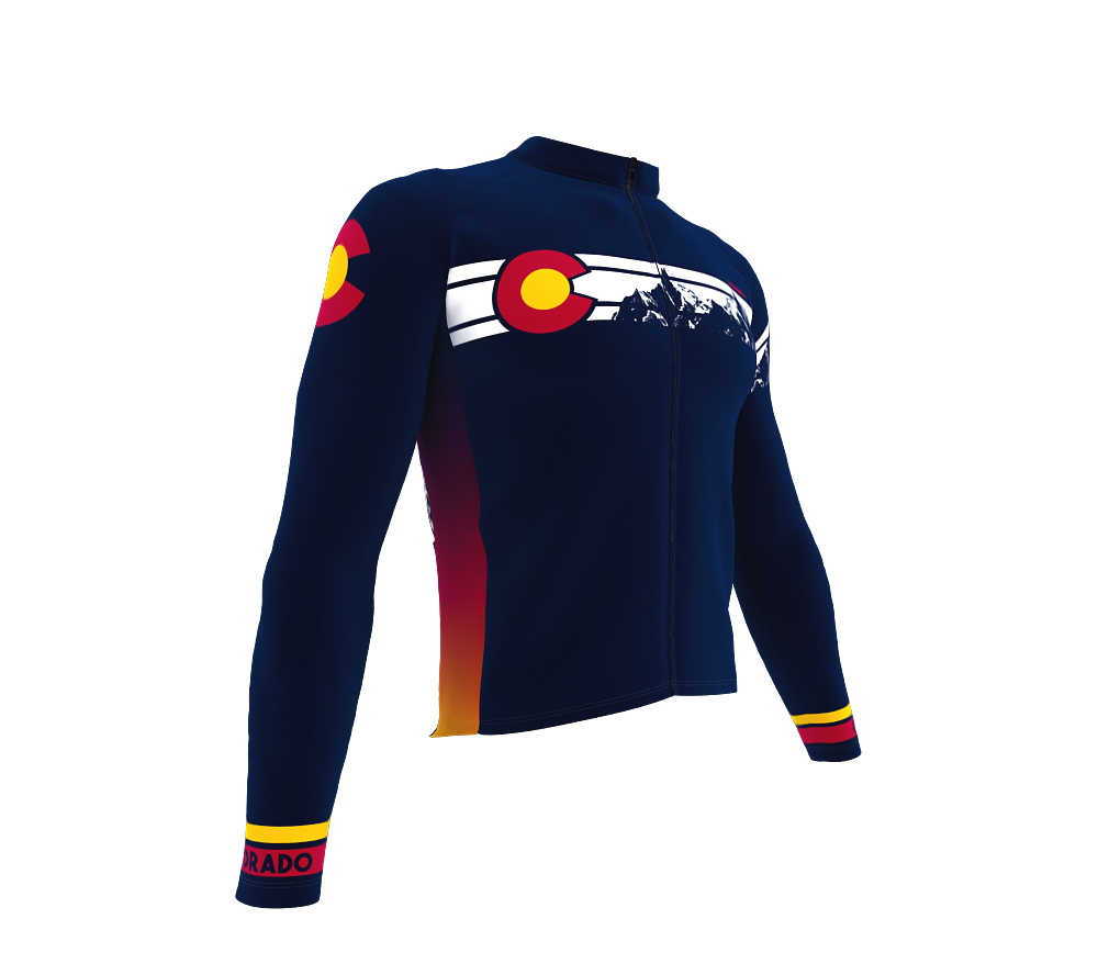 ScudoPro Pro Thermal Long Sleeve Cycling Jersey Colorado USA state Icon landmark identity  | Men and Women