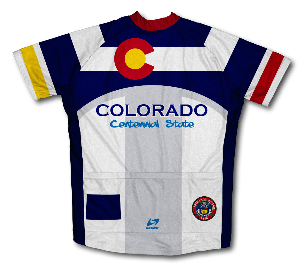 Colorado Flag Short Sleeve Cycling Jersey for Men and Women