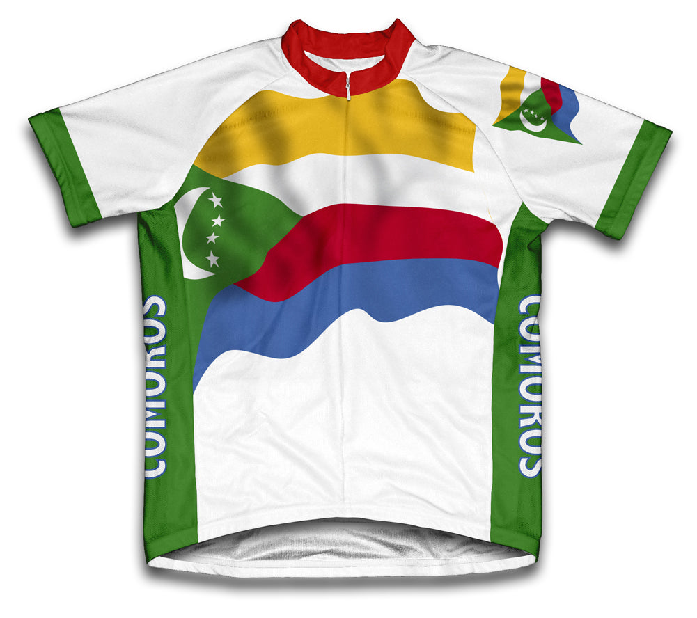 Comoros Flag Cycling Jersey for Men and Women