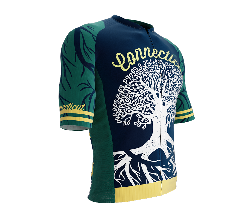 ScudoPro Pro-Elite Short Sleeve Cycling Jersey Connecticut USA State Icon landmark symbol identity  | Men and Women