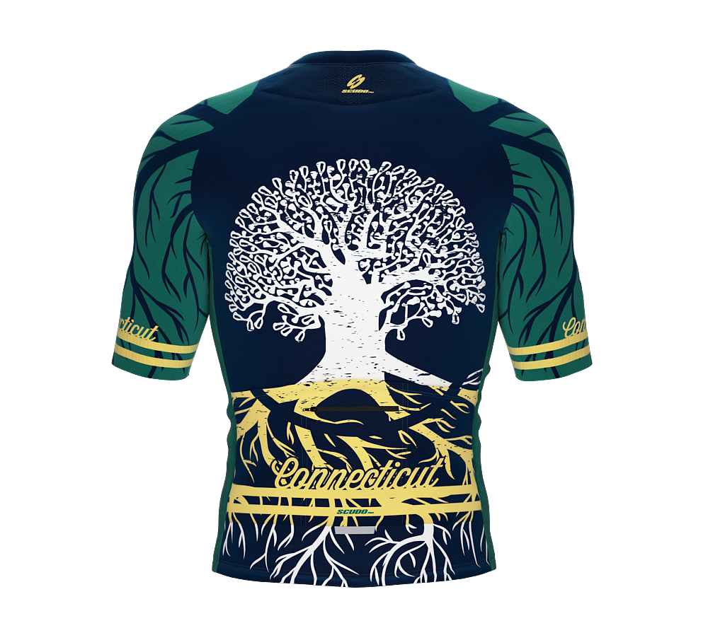 ScudoPro Pro-Elite Short Sleeve Cycling Jersey Connecticut USA State Icon landmark symbol identity  | Men and Women