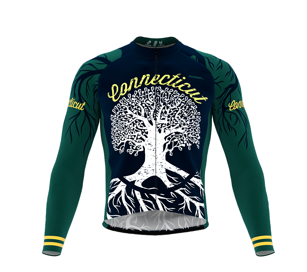 ScudoPro Pro Thermal Long Sleeve Cycling Jersey Connecticut USA state Icon landmark identity  | Men and Women